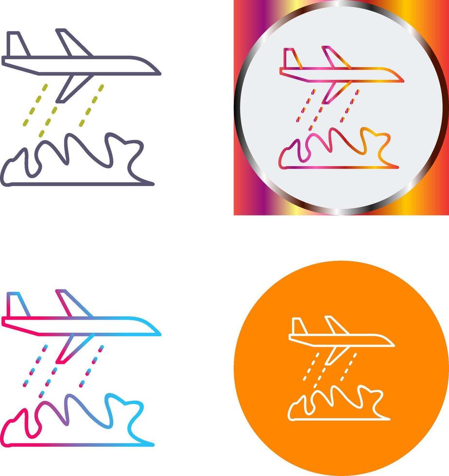 Unique Firefighter Plane Icon Design vector