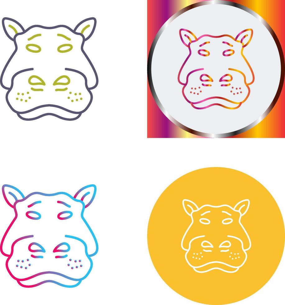 Hippo Icon Design vector