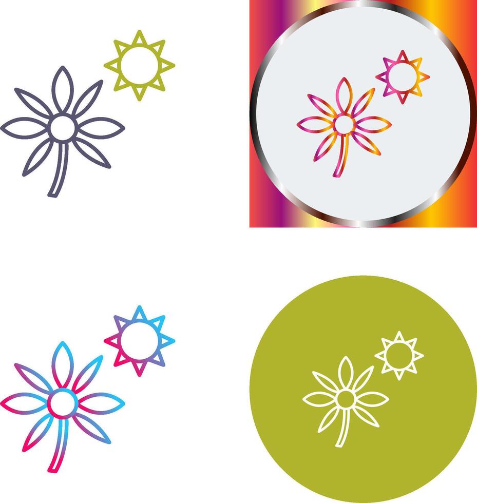 Flower in sunlight Icon Design vector