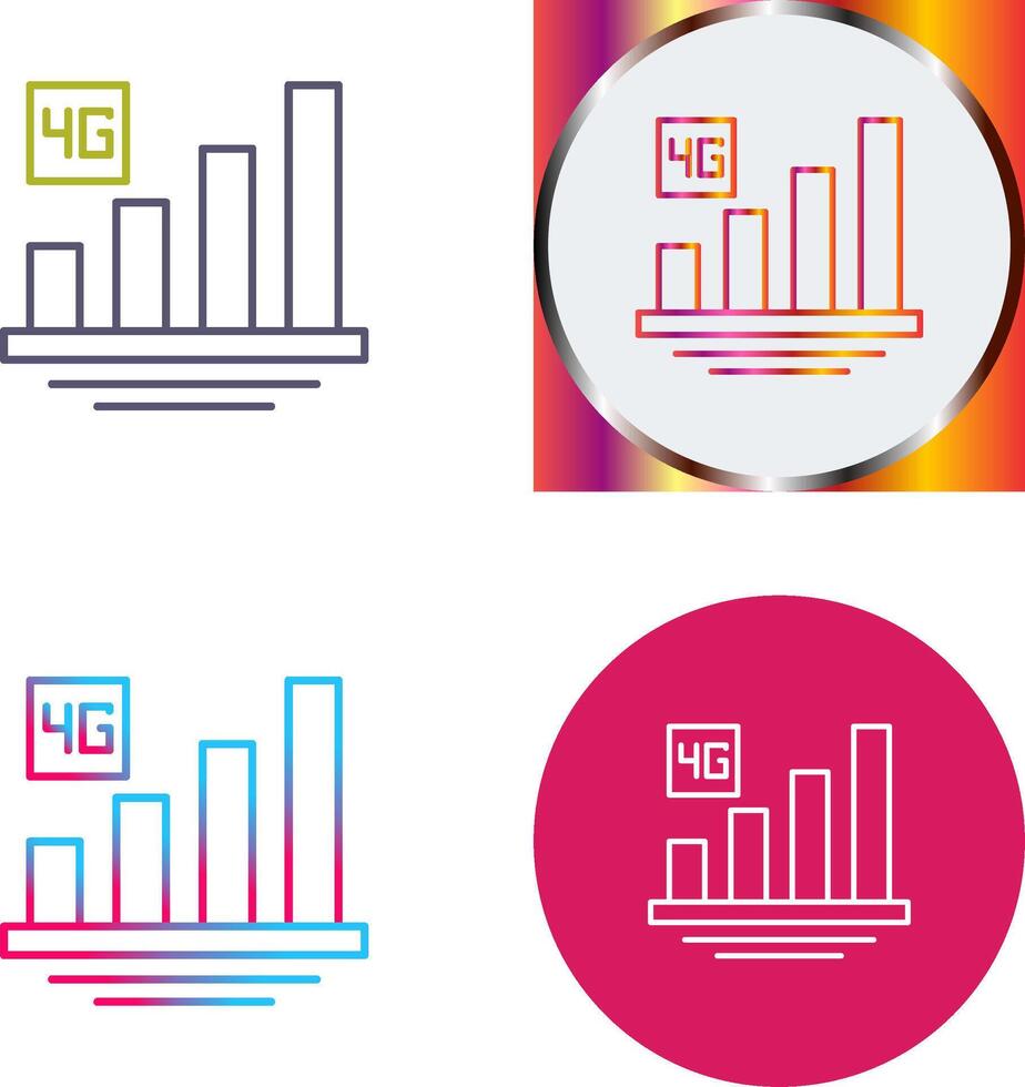 4G Icon Design vector