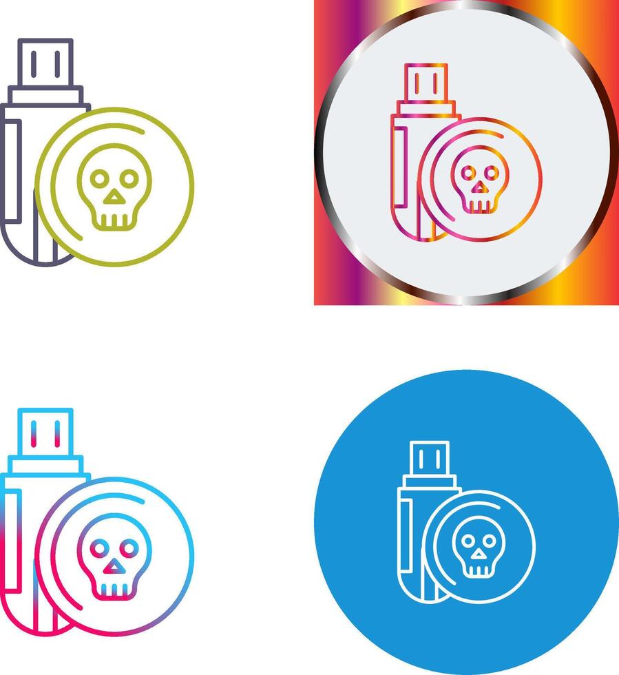 Infected Usb Drive Icon Design vector