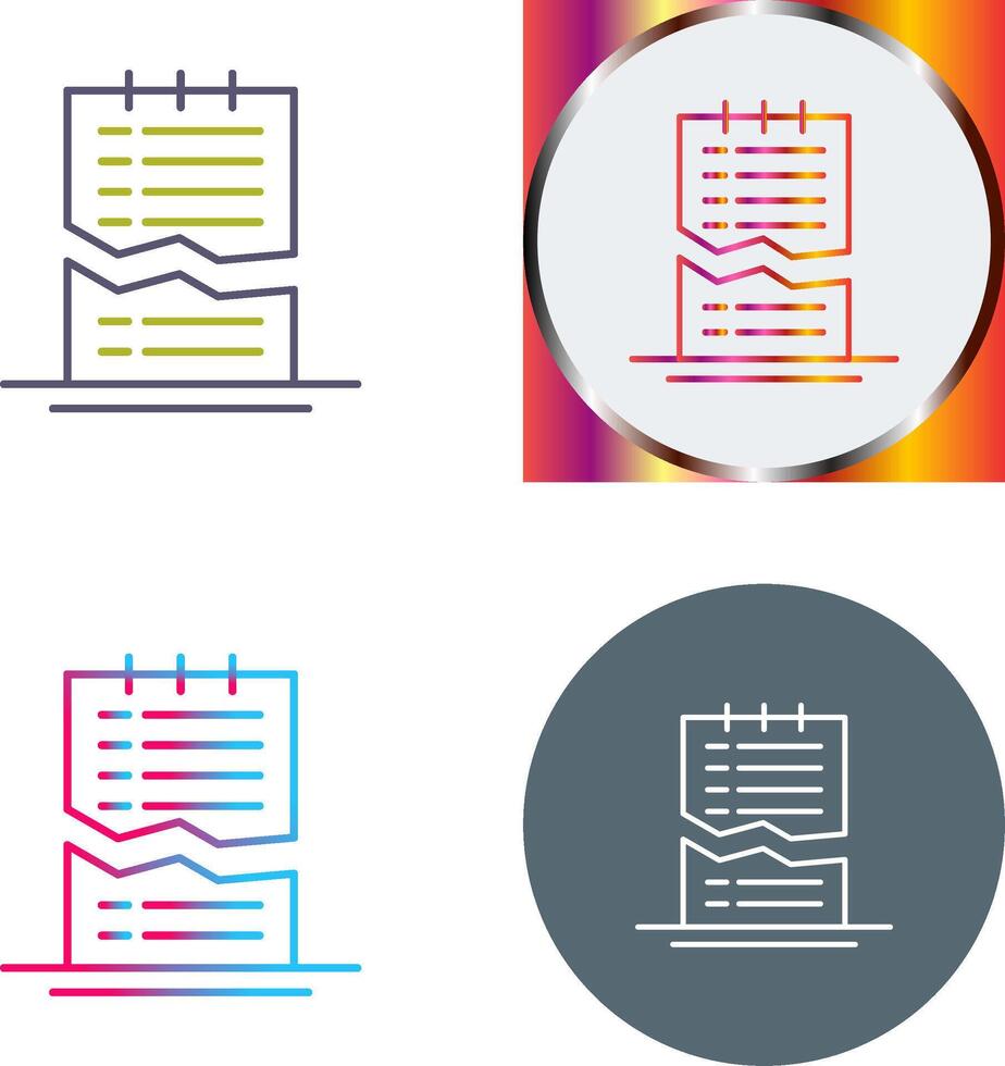 Corrupted List Icon Design vector