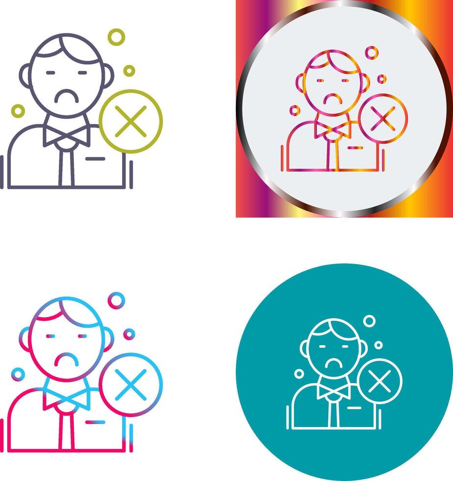 Rejected Icon Design vector