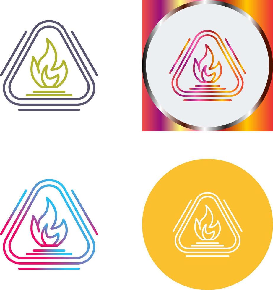 Caution Fire Icon Design vector