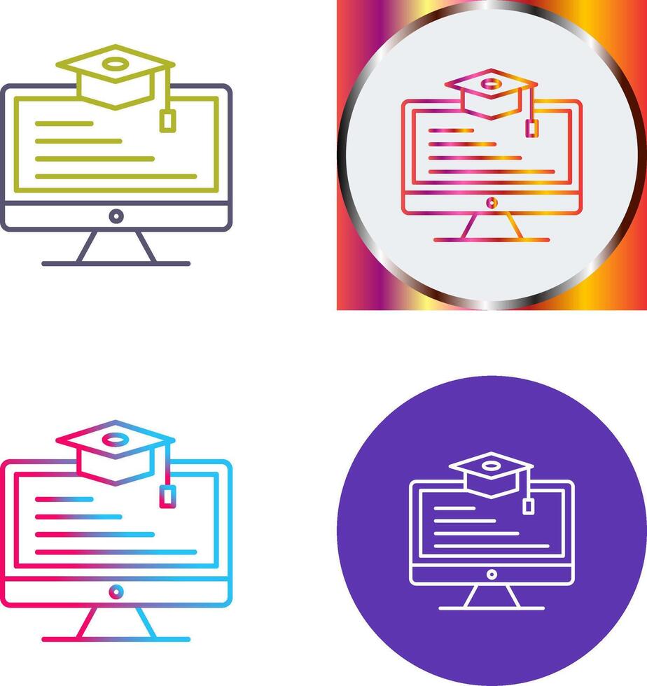 Online Learning Icon Design vector