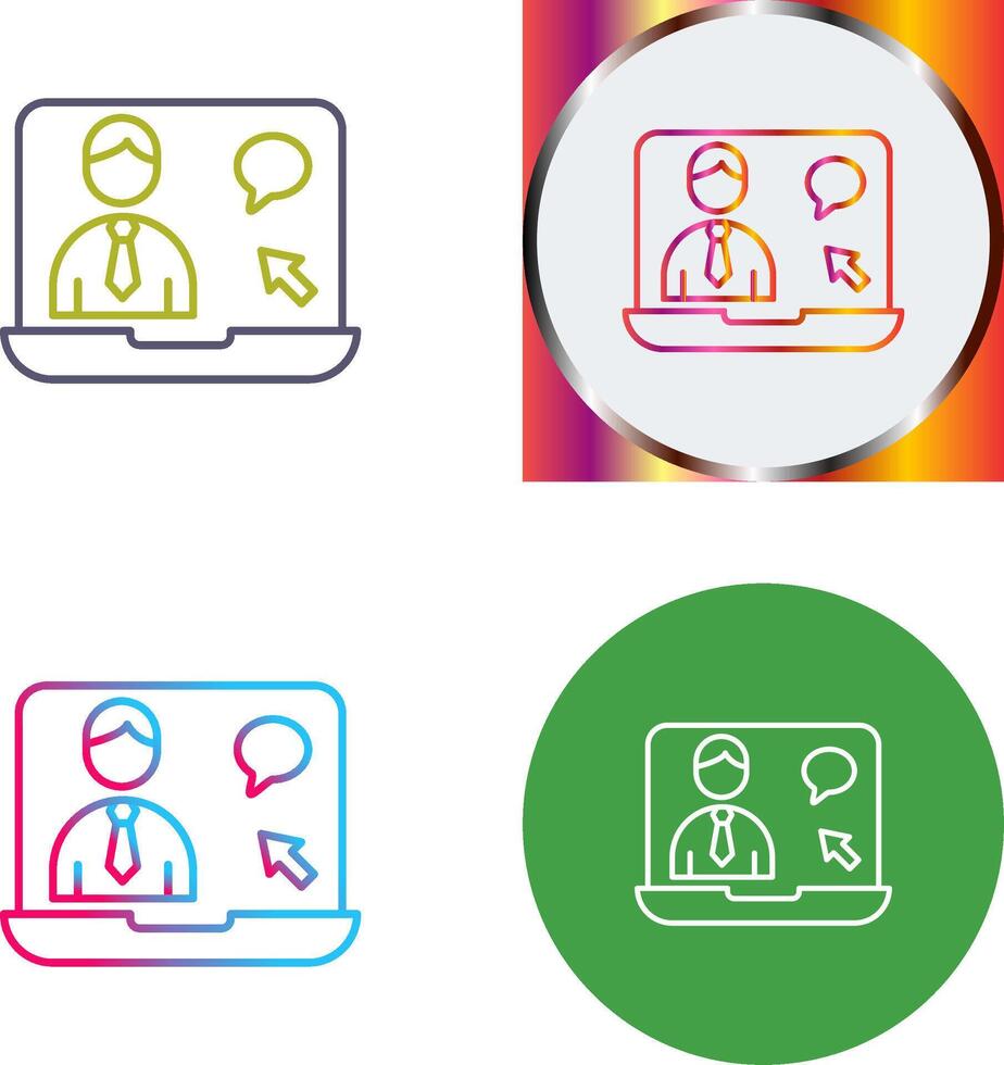 Online Interview Icon Design vector