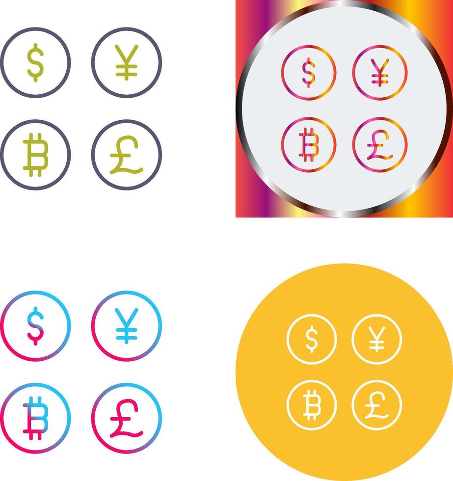 Currency Symbols Icon Design vector
