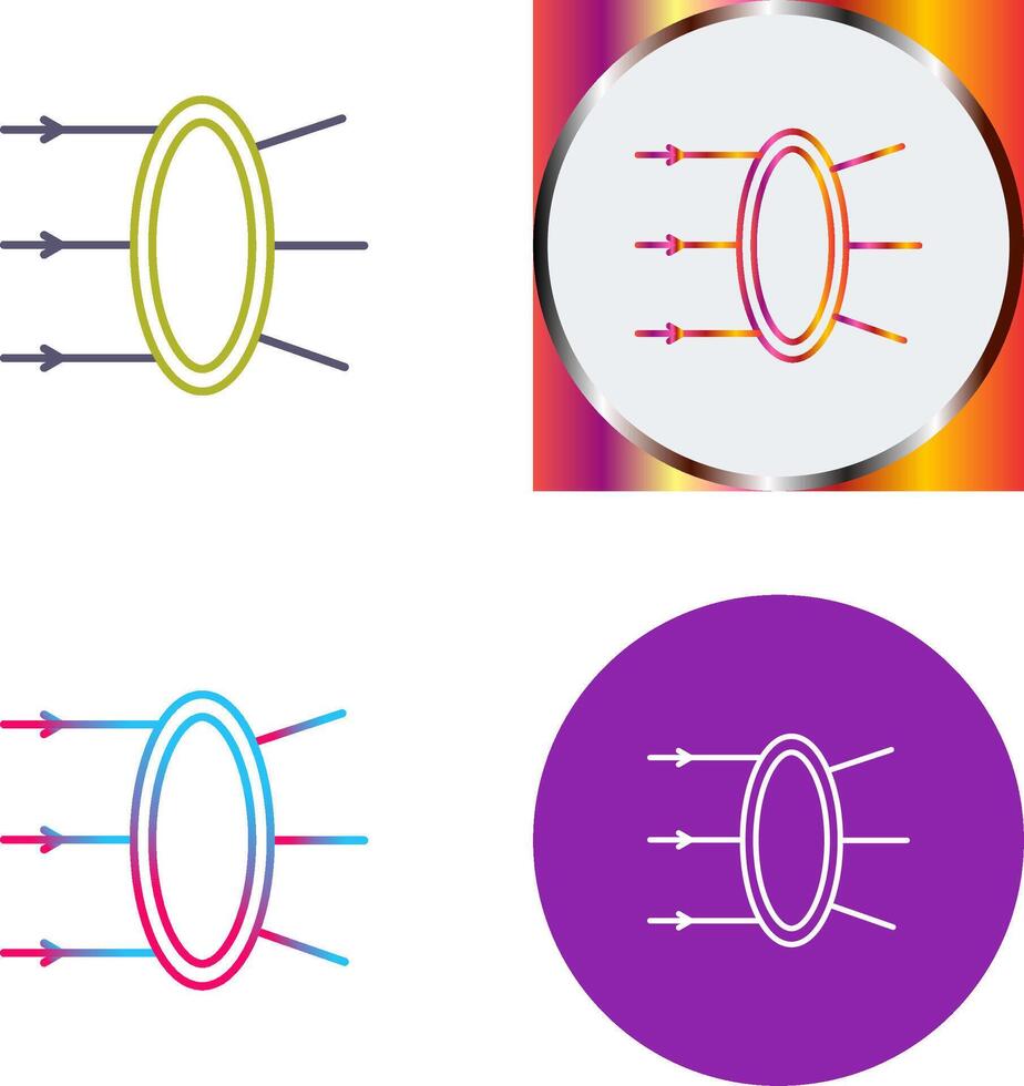Refraction Icon Design vector