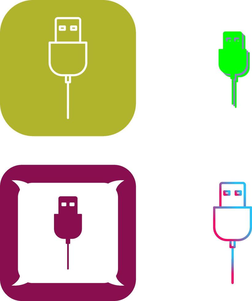 Unique USB Cable Icon Design vector