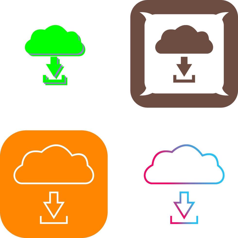 Unique Download from Cloud Icon Design vector