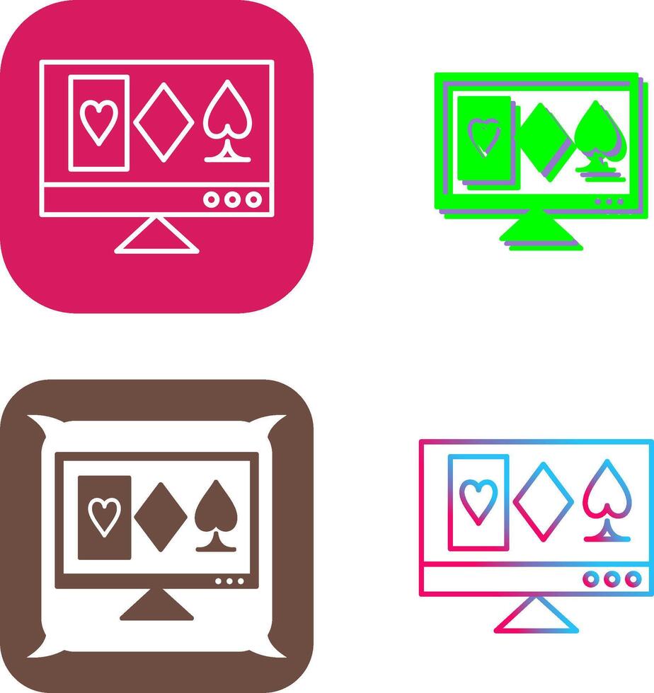 Online Gambling Icon Design vector
