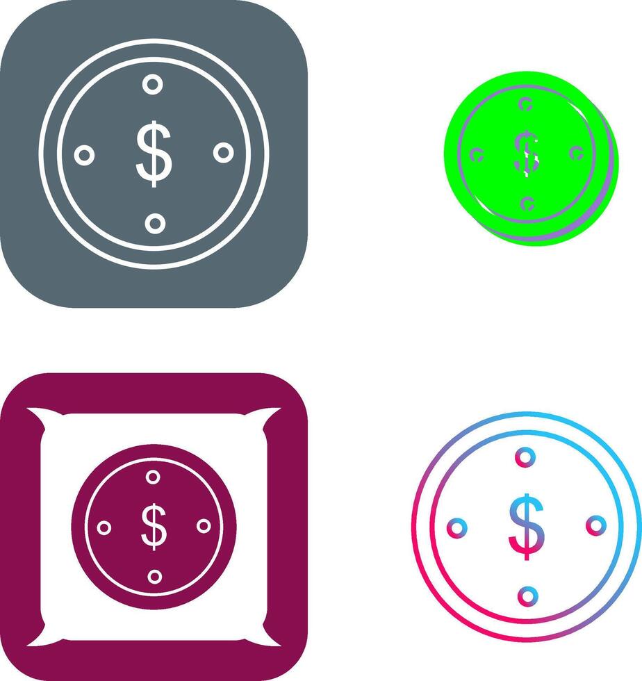 Dollar Coin Icon Design vector
