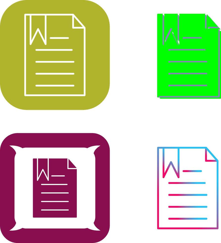 Unique Bookmarked Document Icon Design vector