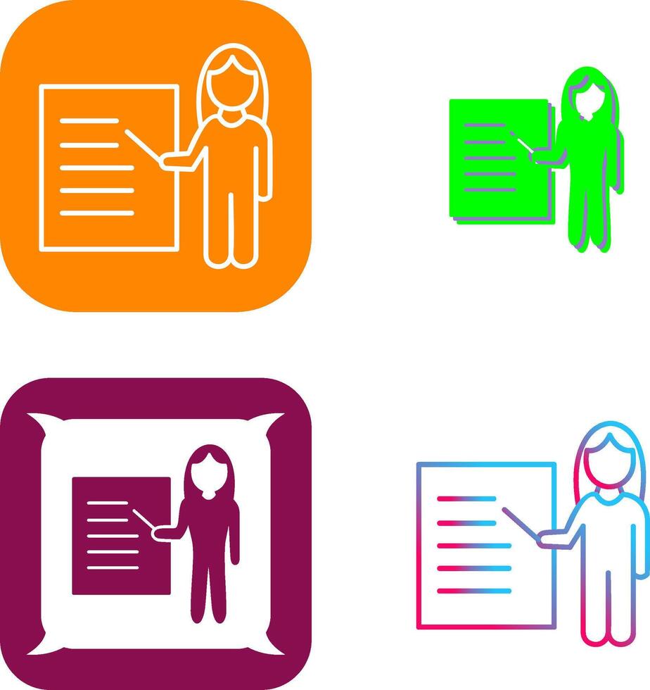 Unique Female Presenter Icon Design vector