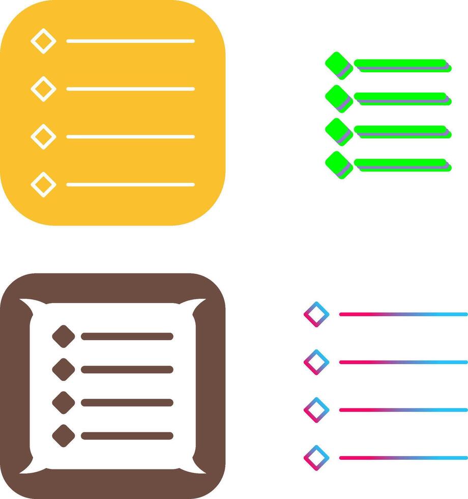 Unique Bulleted list Icon Design vector