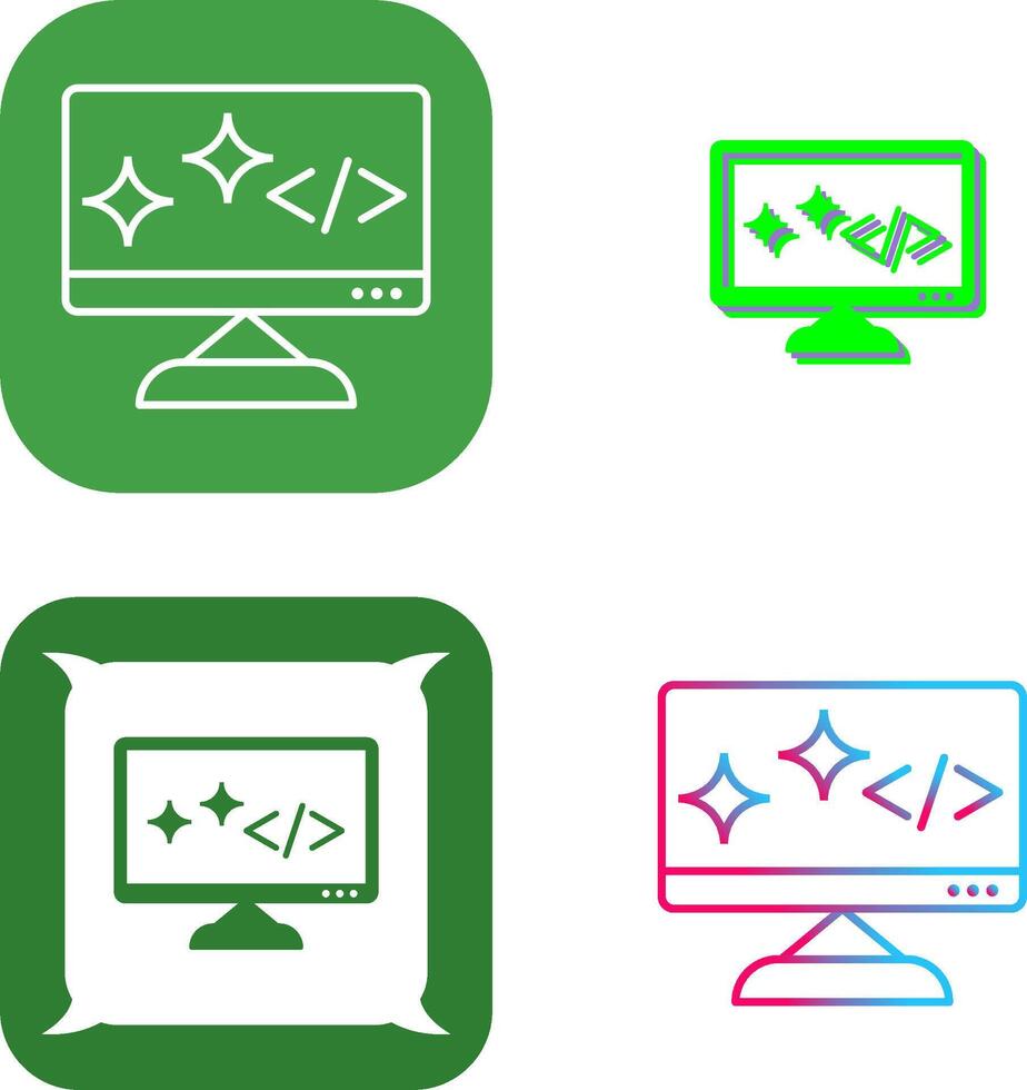 Unique Clean Code Icon Design vector