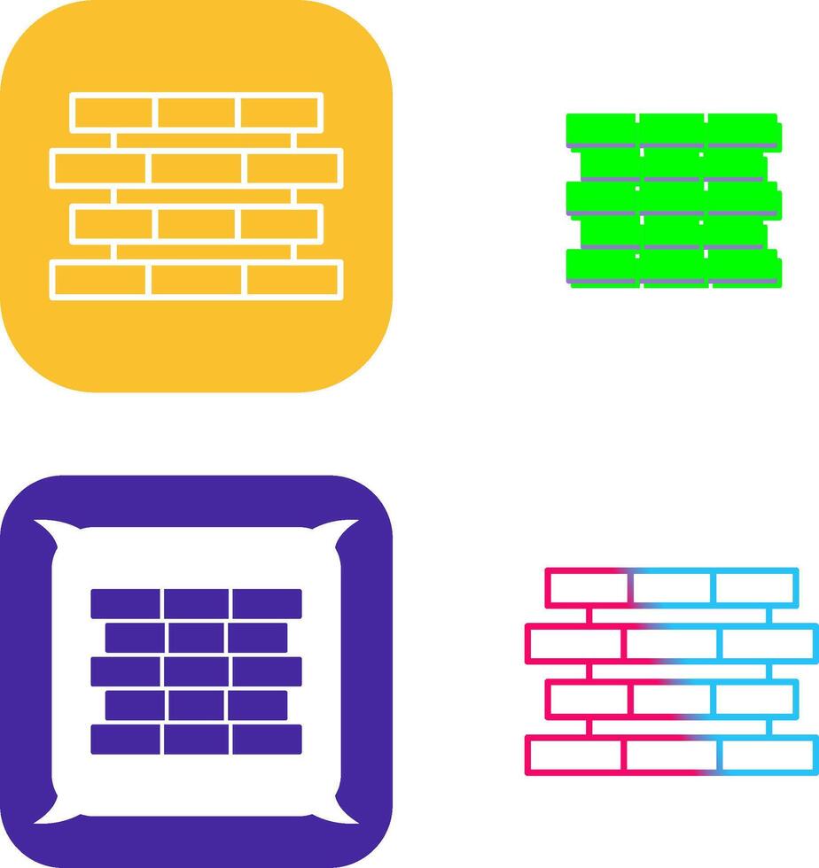 Unique Bricks Icon Design vector