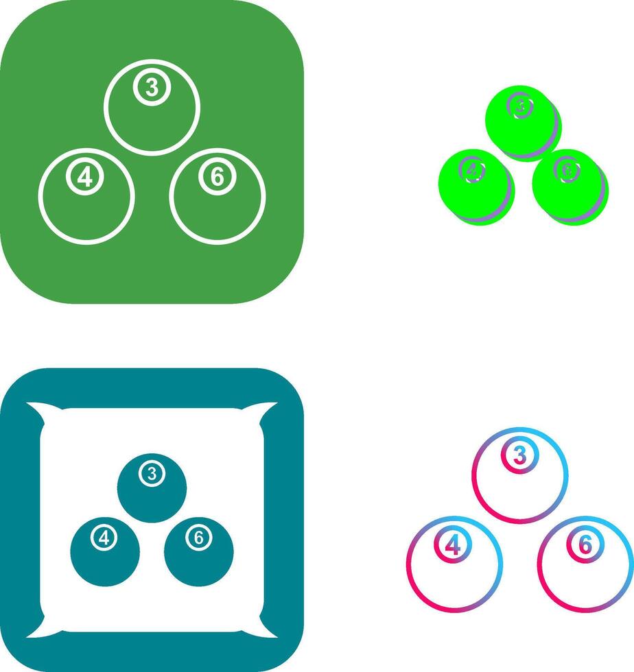 Unique Snooker Balls Icon Design vector