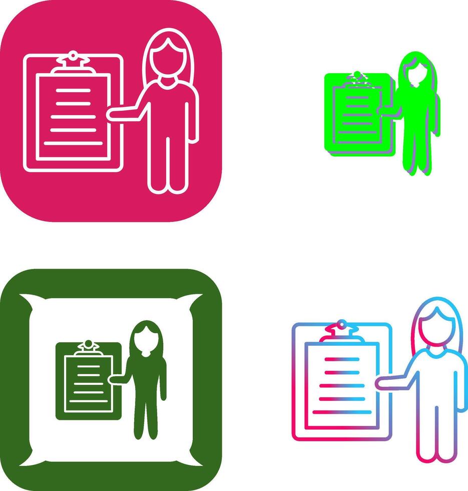 Unique Female Presenter Icon Design vector