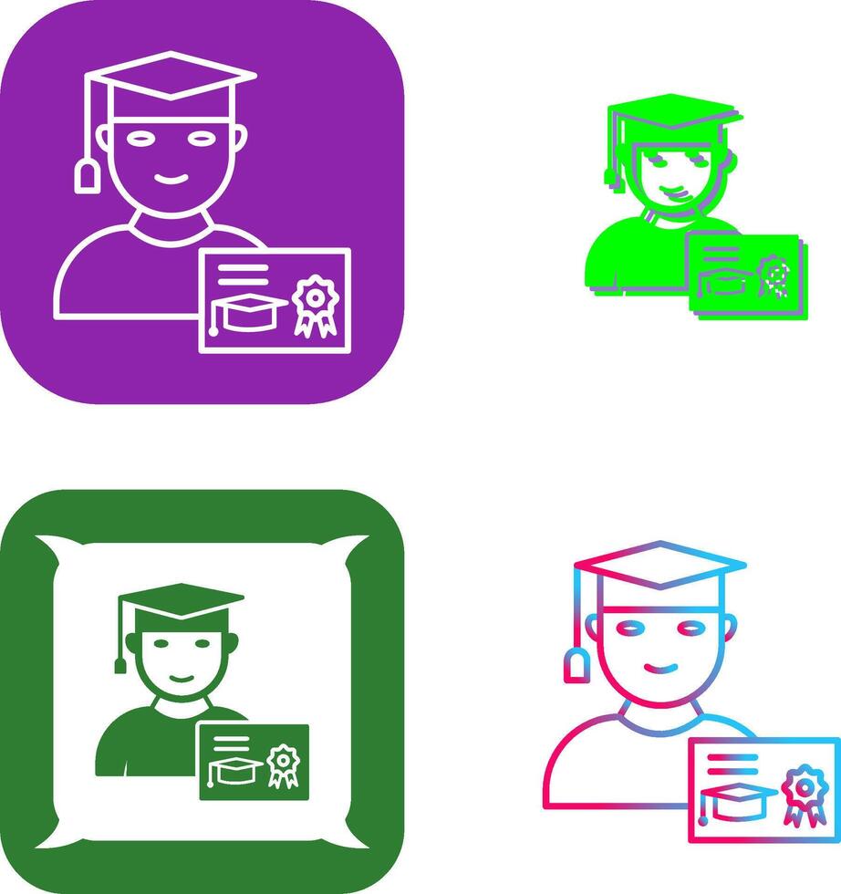Unique Receiving Degree Icon Design vector