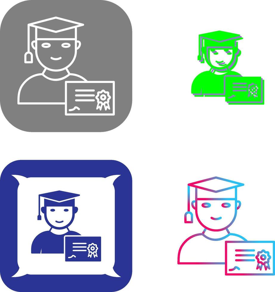 Unique Receiving Diploma Icon Design vector