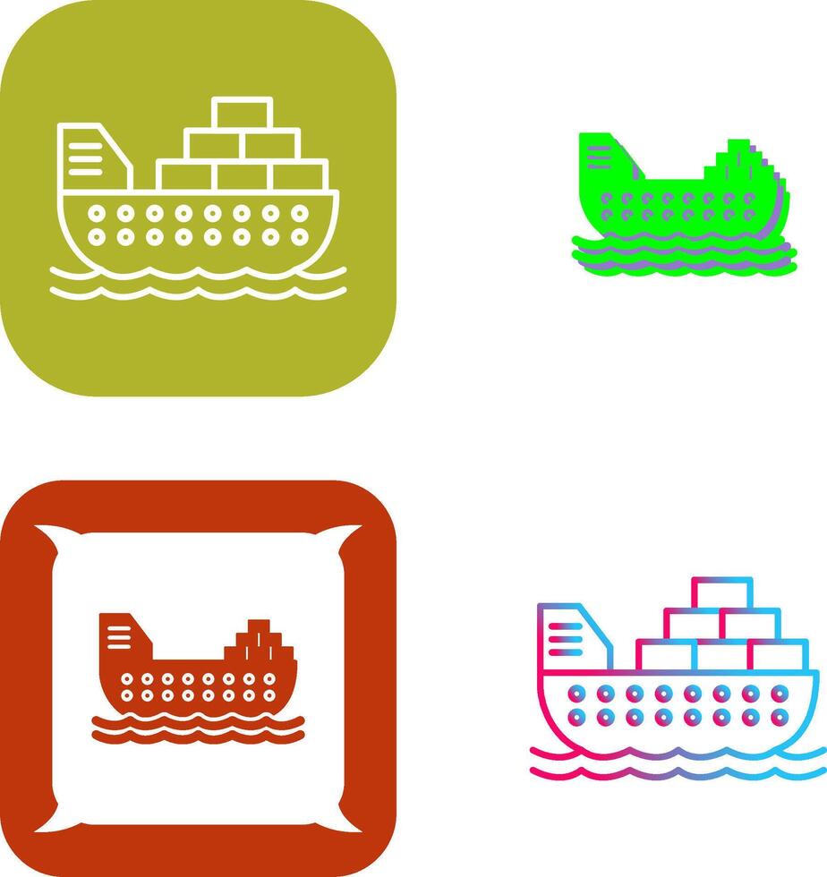 Cargo Ship Icon Design vector