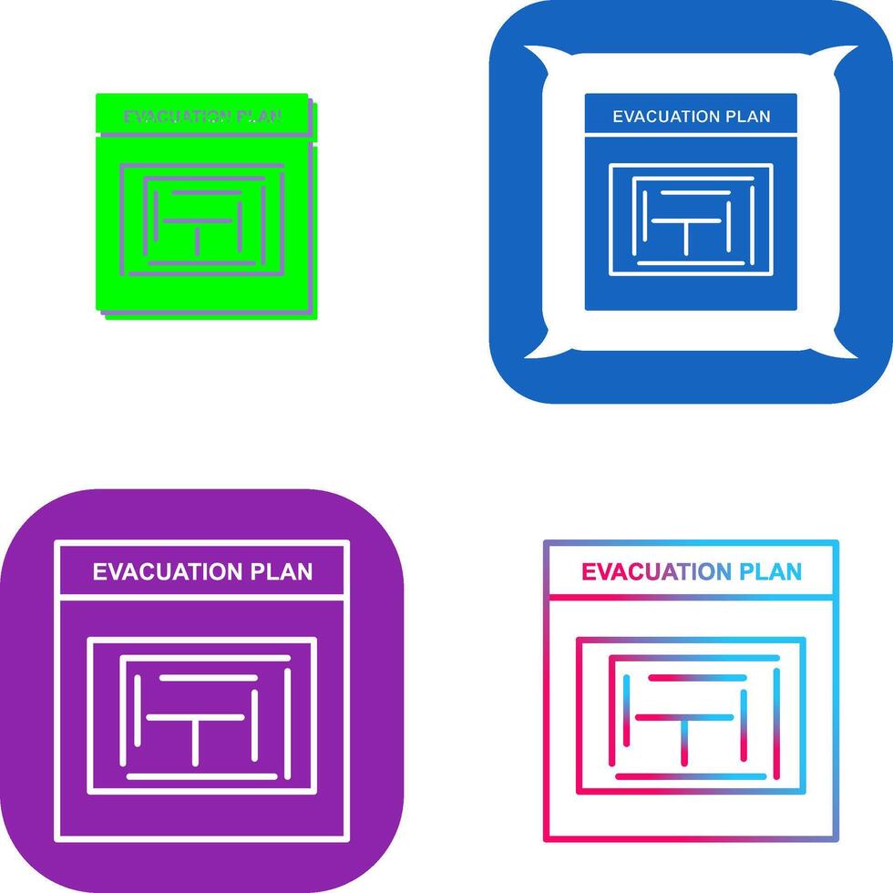 Evacuation Plan Icon Design vector