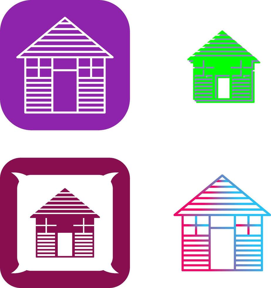 Wood Cabin Icon Design vector