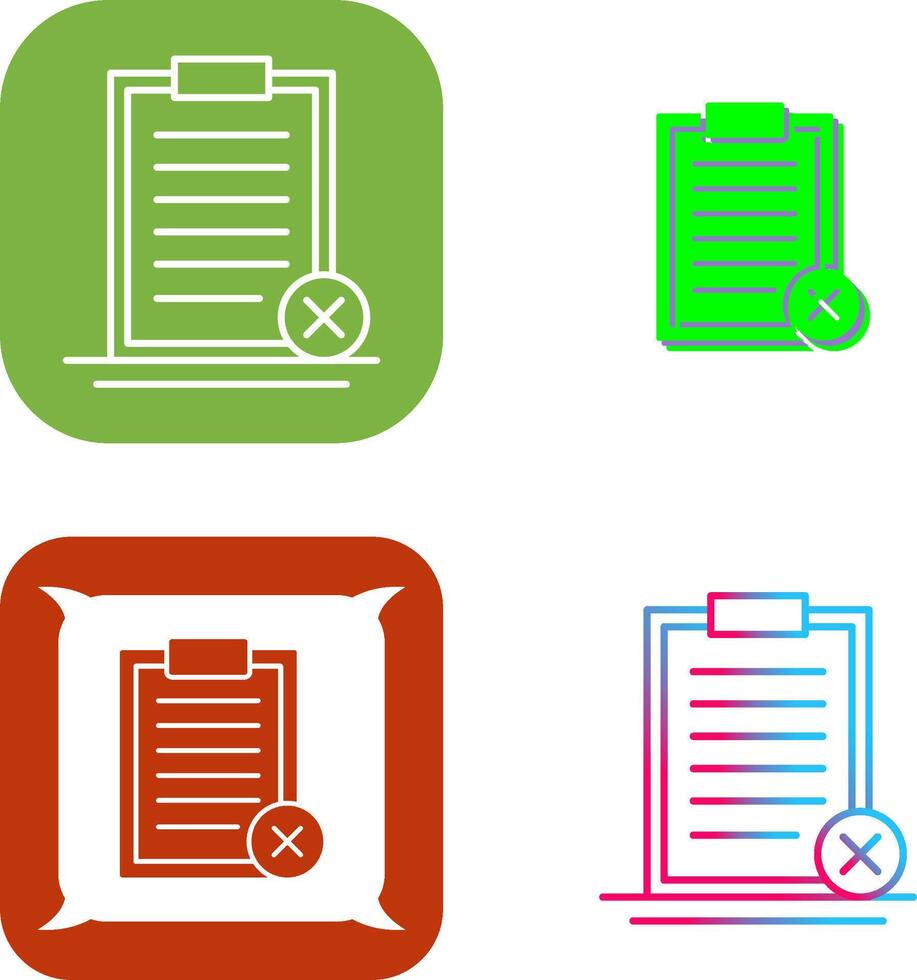 Rejected Icon Design vector