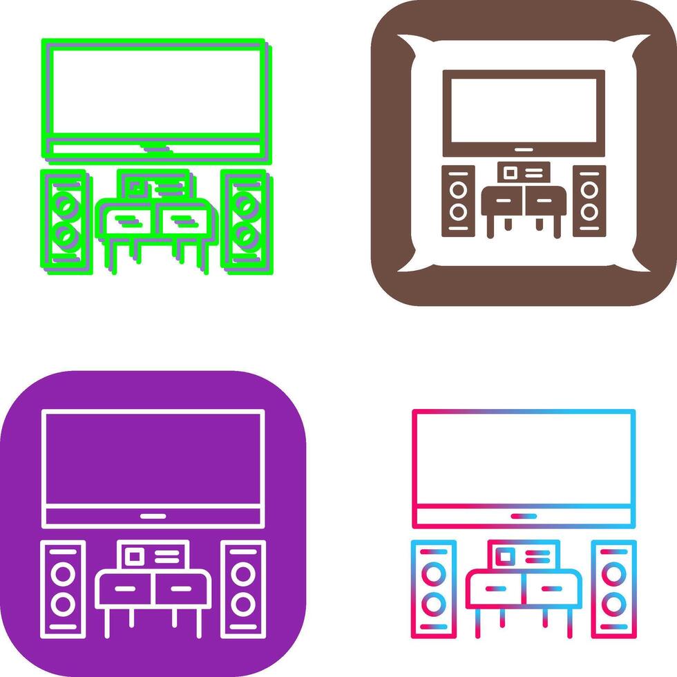 Home Theater Icon Design vector
