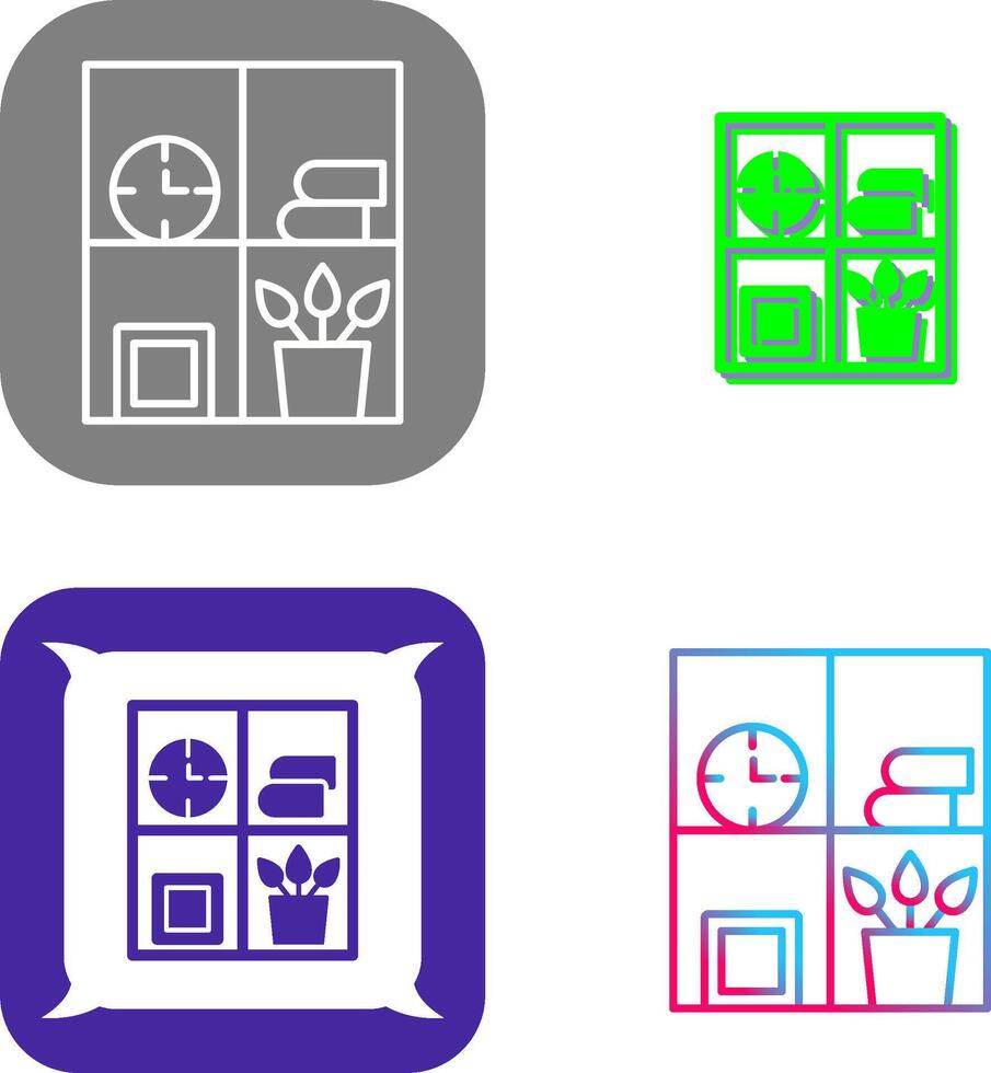 Bookshelf Icon Design vector