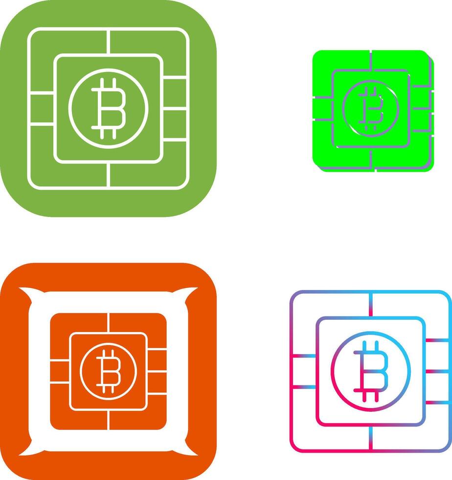 Bitcoin Chip Icon Design vector