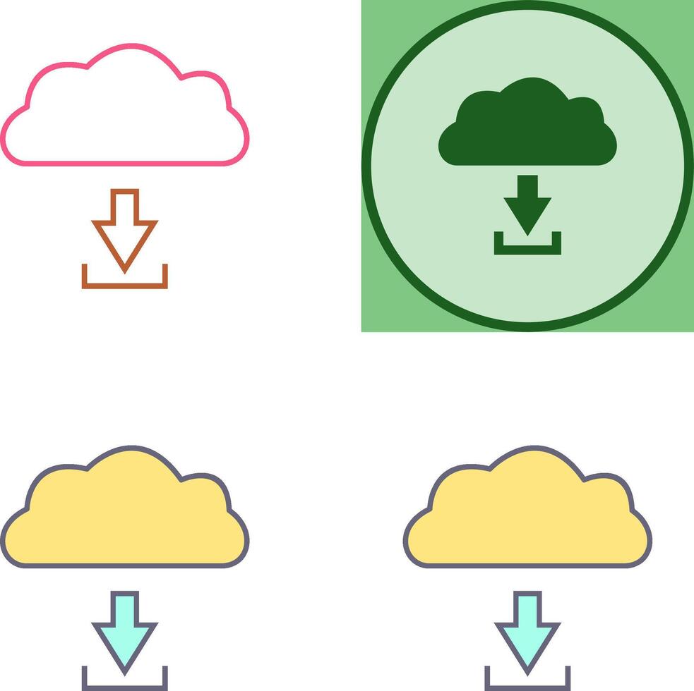 Unique Download from Cloud Icon Design vector