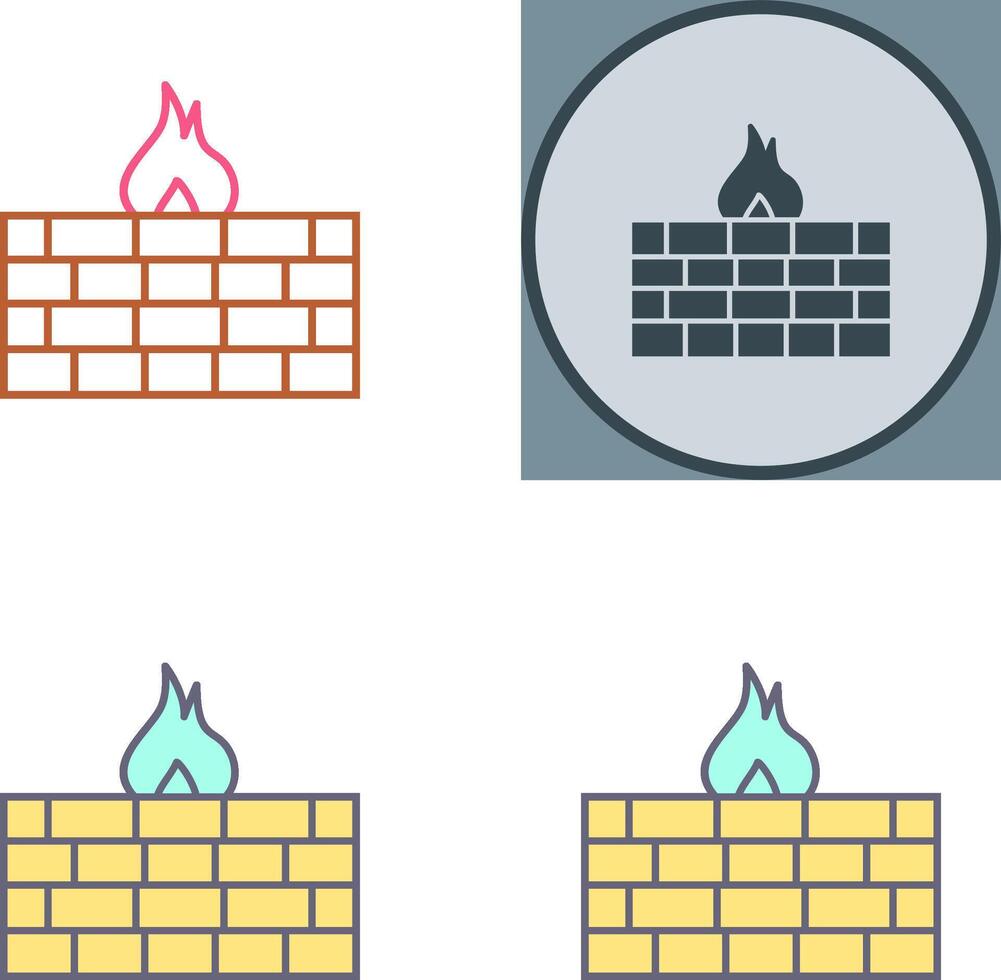 Unique Firewall Icon Design vector