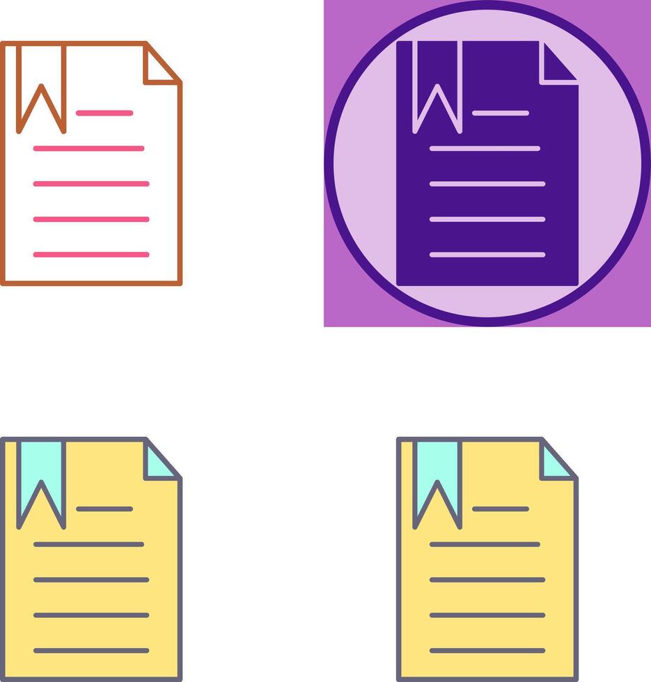 Unique Bookmarked Document Icon Design vector