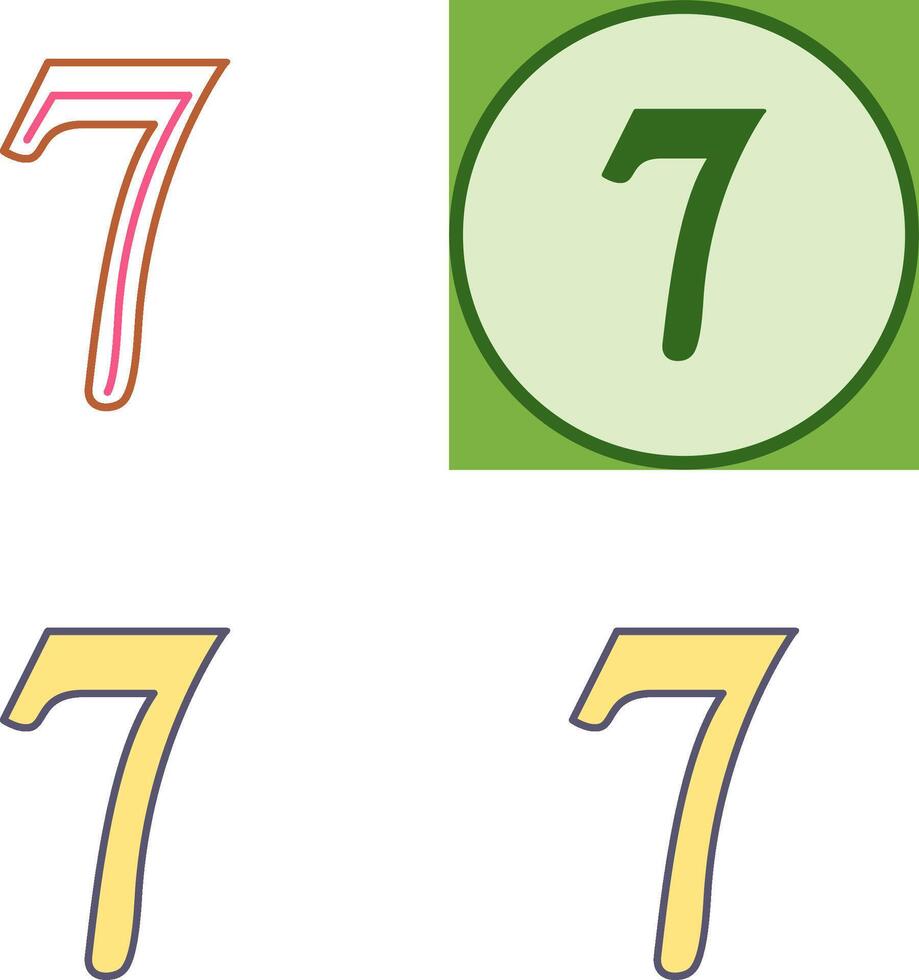Number Seven Icon Design vector