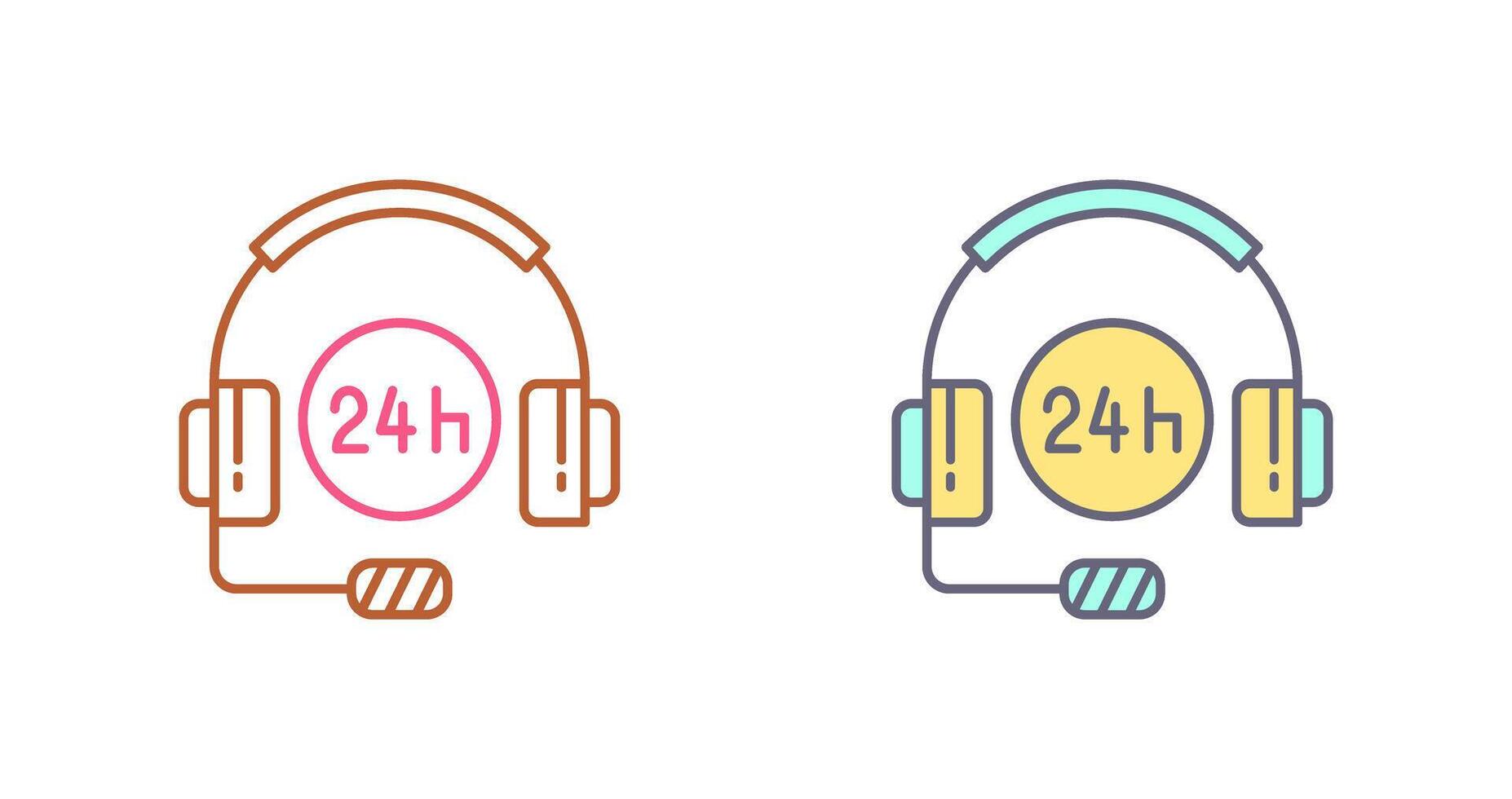 24 Hours Support Icon Design vector