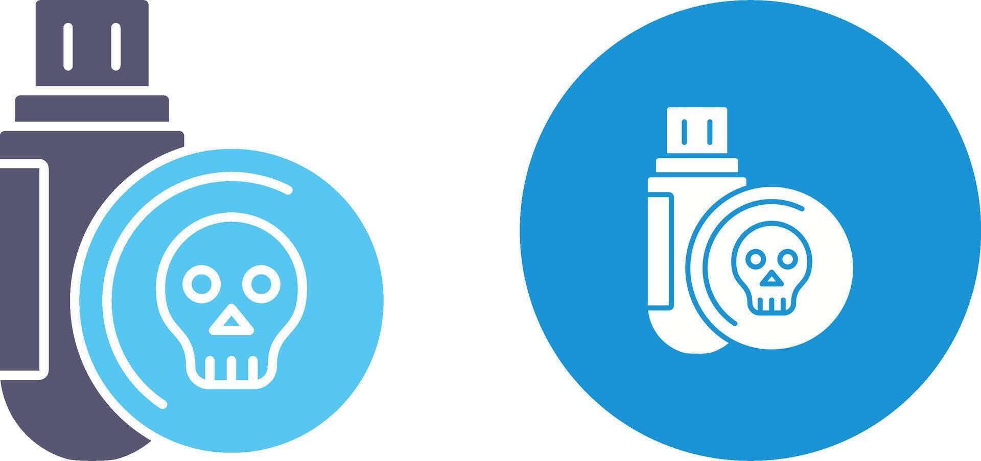 Infected Usb Drive Icon Design vector