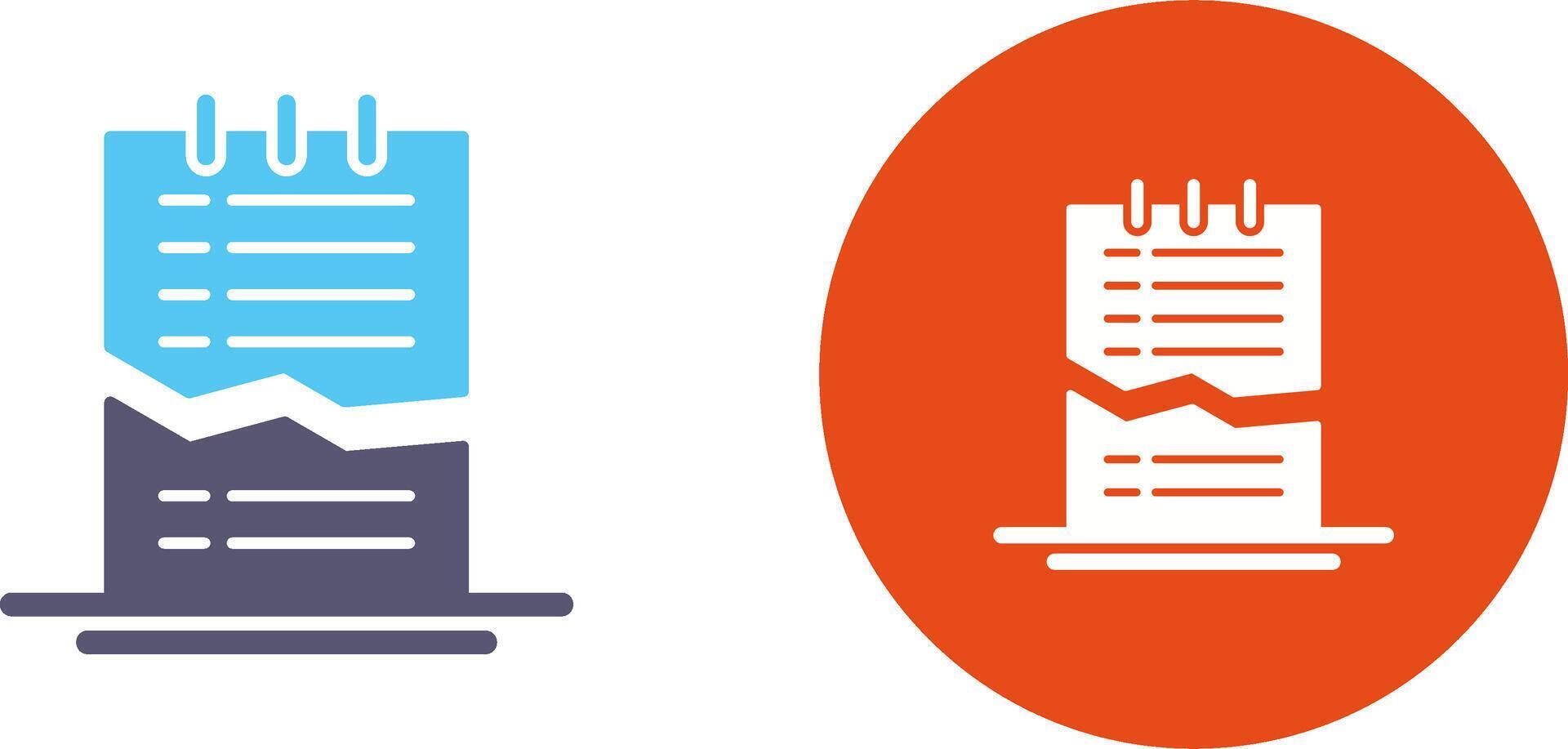 Corrupted List Icon Design vector