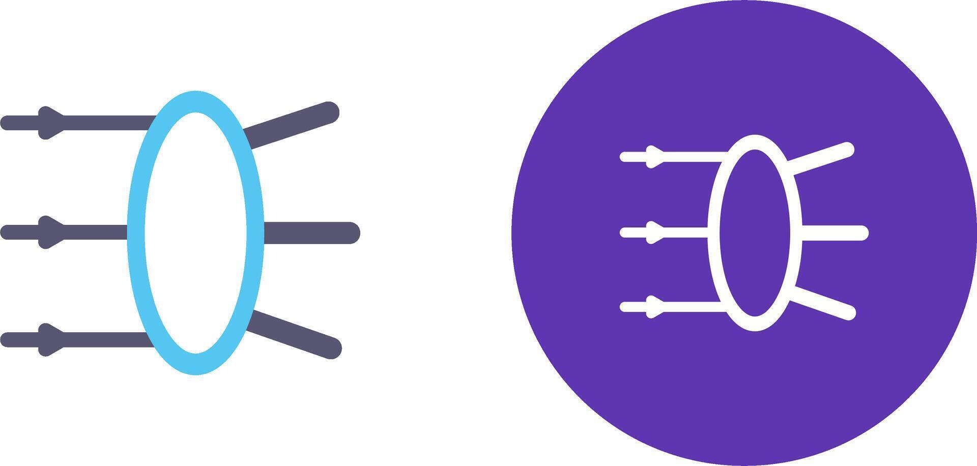 Refraction Icon Design vector