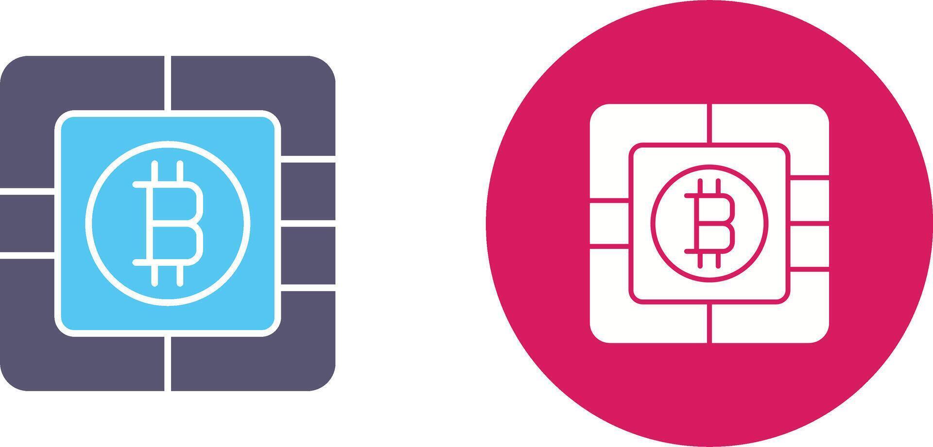 Bitcoin Chip Icon Design vector