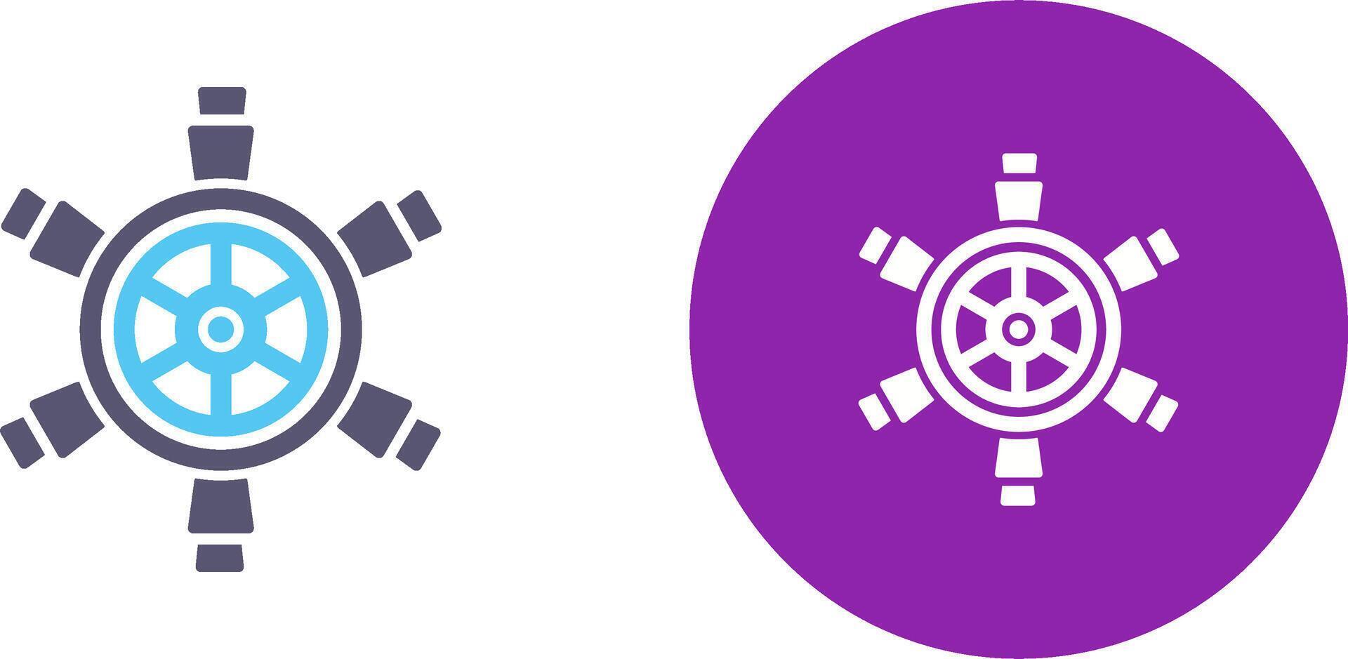 Ship Wheel Icon Design vector
