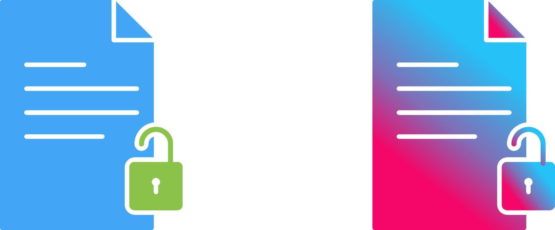 Unlock Documents Icon Design vector