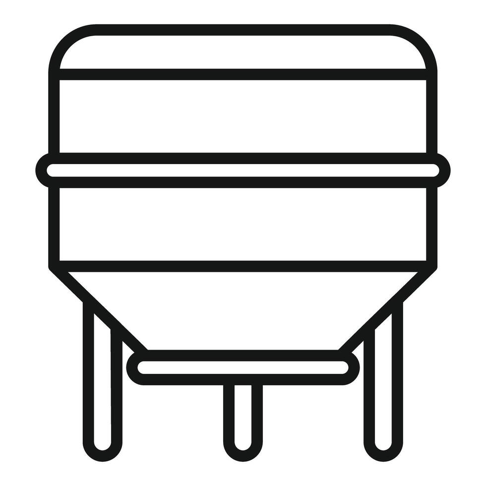 Simple black and white line drawing of a beehive on a stand, suitable for icons or logos vector