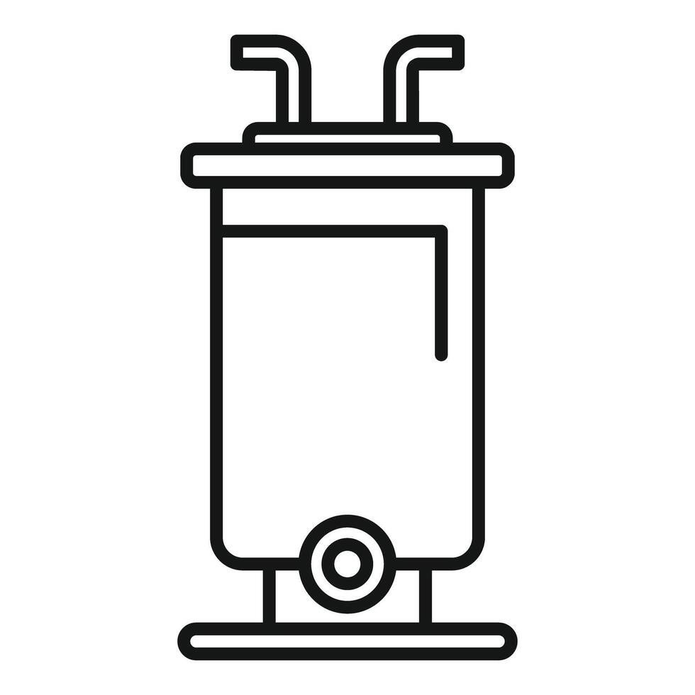 Line art trash can icon vector