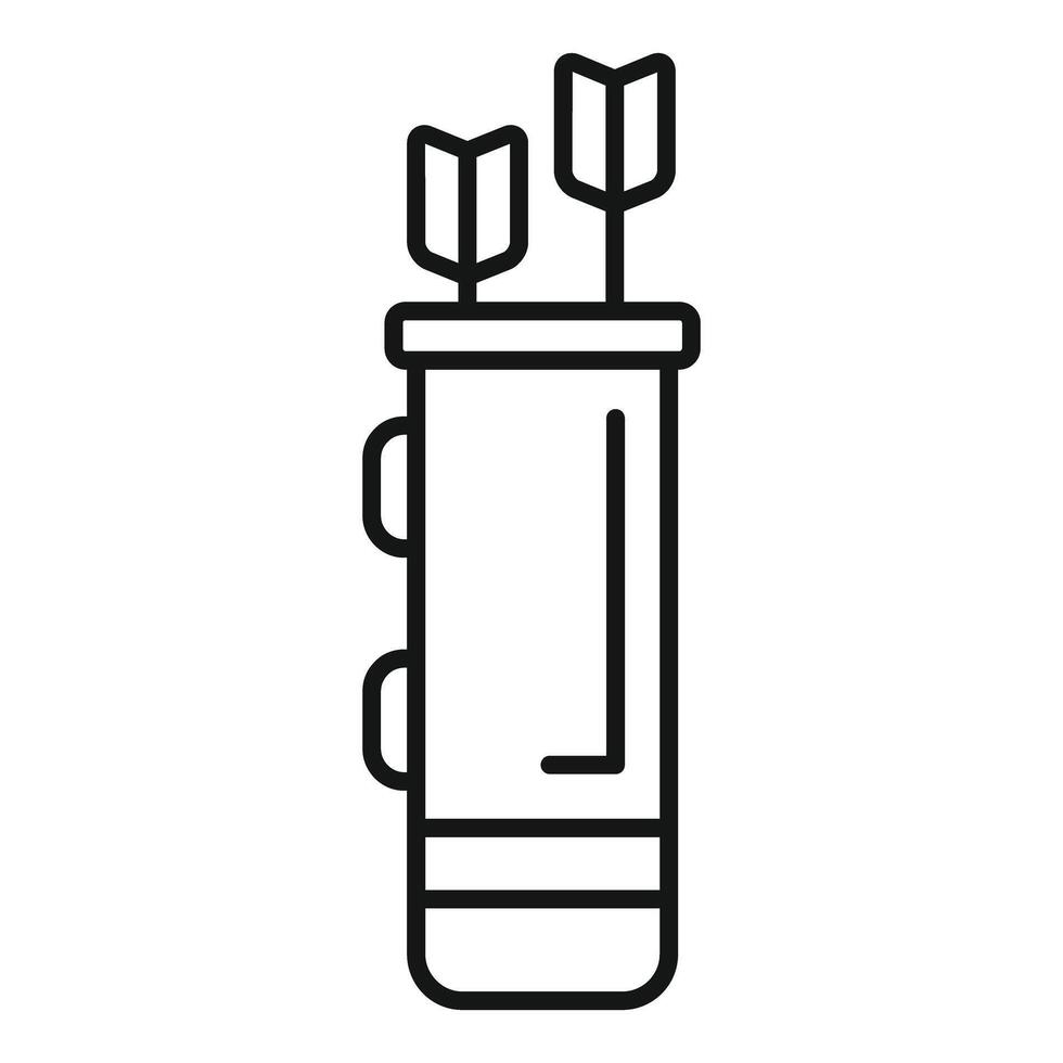 Simple line icon illustration of an archery quiver with arrows vector