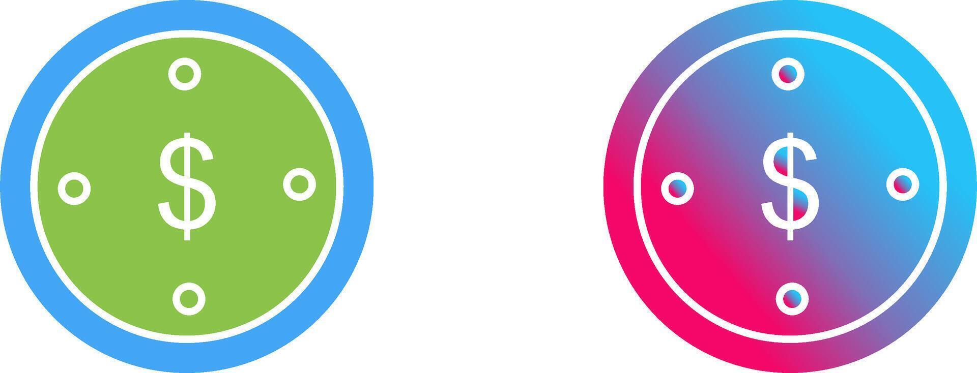 Dollar Coin Icon Design vector