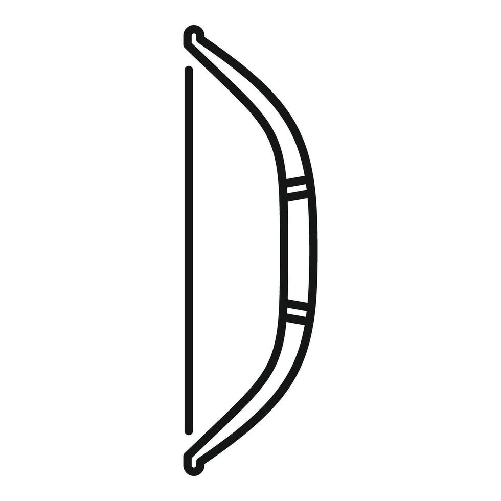Minimalist archery bow line art icon vector