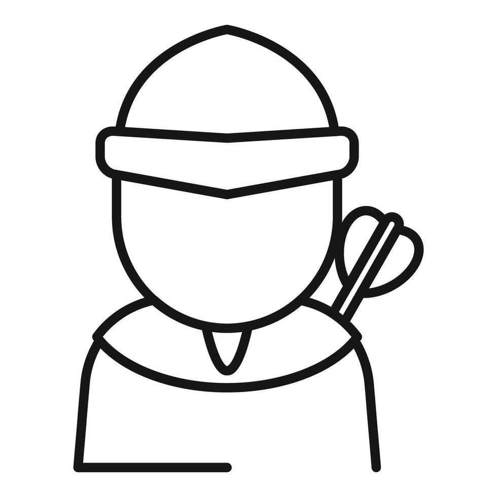 Cartoon knight icon in outline style vector