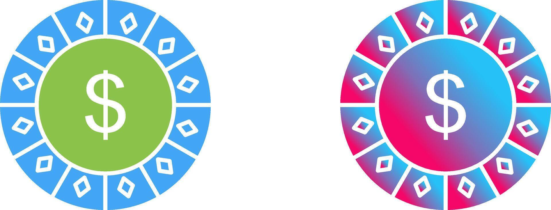 Dollar Chip Icon Design vector